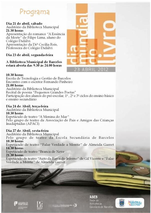 A Câmara Municipal de Barcelos comemora Dia Mundial do Livro